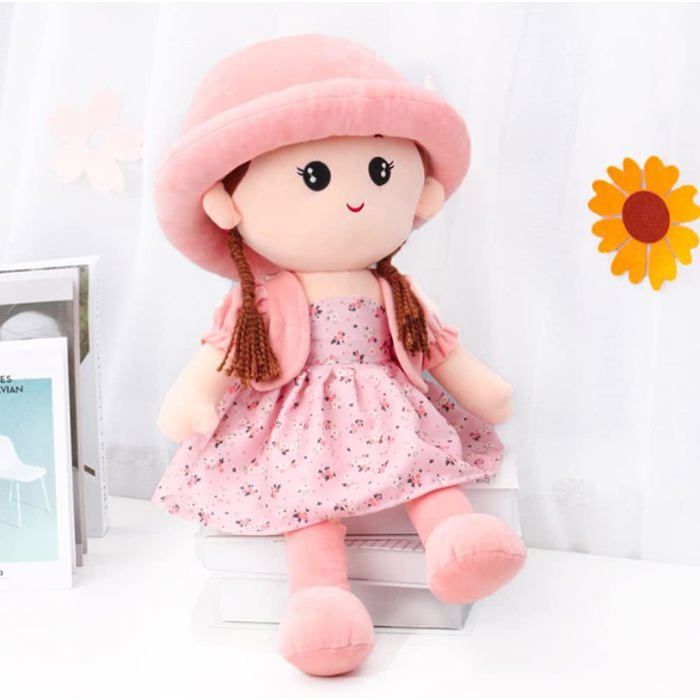 IEasey Poupée Chiffon Princesse 35cm - Vêtements Et Chapeau Détachables Pour Bébé Dès 0 An
