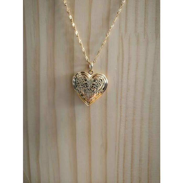 Collier Pendentif Cœur Doré - Chaîne Fantaisie En Alliage, Avec Pochette, Neuf Avec étiquettes