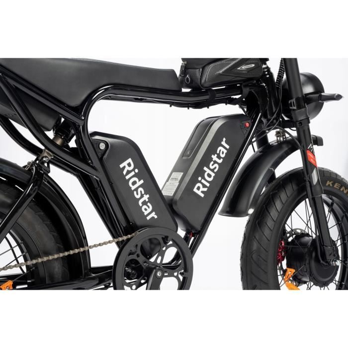 Velo electrique RIDSTAR Double moteur 1000W 2 Double batterie 52V 20Ah 2 avec pneus 20 4.0 et freins hydrauliques Casque