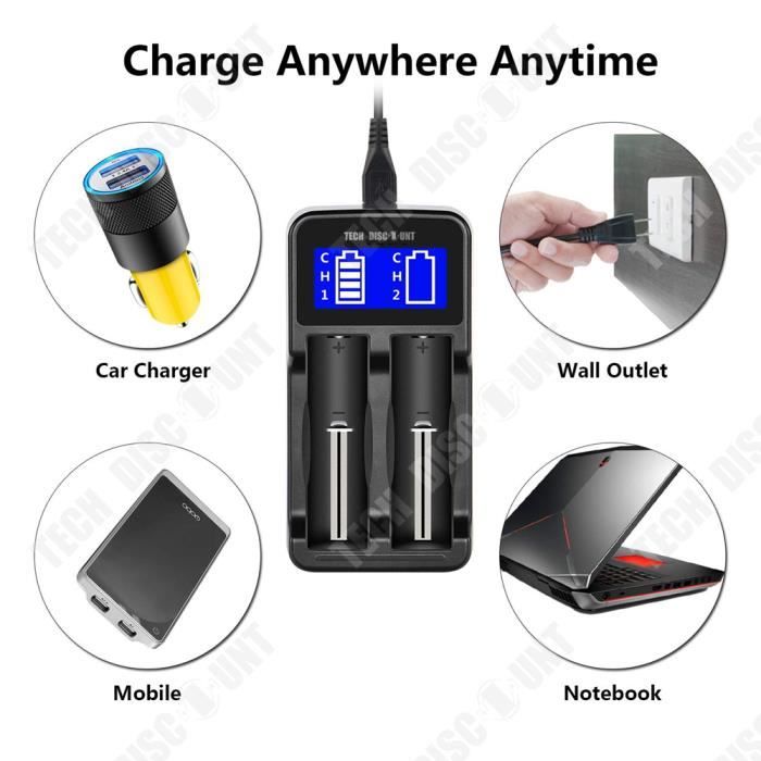 C905W 4 emplacements LCD Chargeur AA - AAA NiCd NiMh Batteries （Prise EURO）  - Cdiscount Bricolage