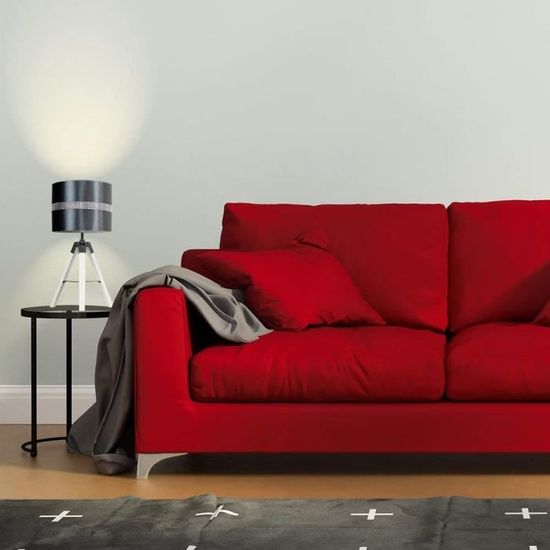 Cordon /électrique Non-Fourni Tambour Finition en Tissu Blanc D/écor/é avec Diamante MiniSun Abat-Jour pour Suspension ROLLER Design Contemporain