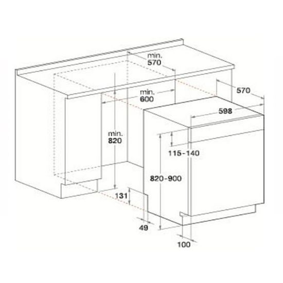 Whirlpool Lavastoviglie Integrabile WCBO3T133PFI – 14 Coperti, Sesto Senso, Apertura Automatica, Silenziosa 42dB, Classe A