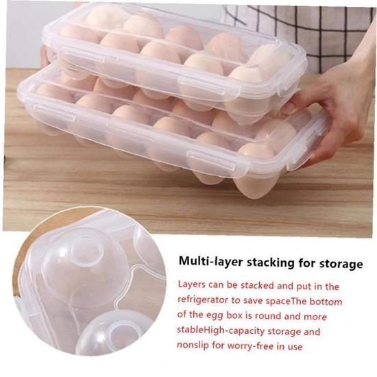 libelyef Porte-Oeufs /À 30 Grilles pour R/éfrig/érateur Porte-Oeufs De Grande Capacit/é Bo/îte De Rangement Doeufs /À Double Couche Bo/îte De Rangement des /Œufs Frais pour R/éfrig/érateur