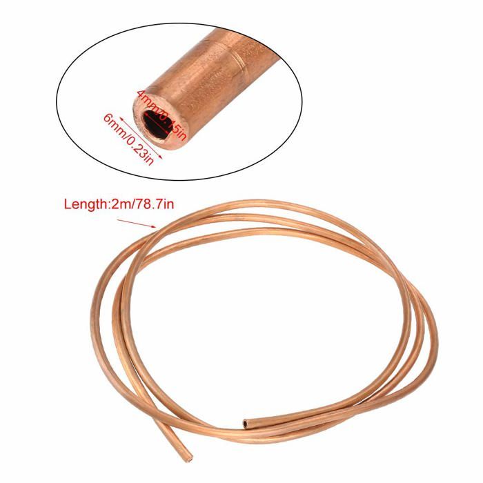 Tubo Alluminio Tuyau De Cuivre Souple 2m - OD 4mm ID 3mm - Pour Plomberie, Réfrigération, Générateurs - Ductile Et Résistant Conduite Cuivre Ductile