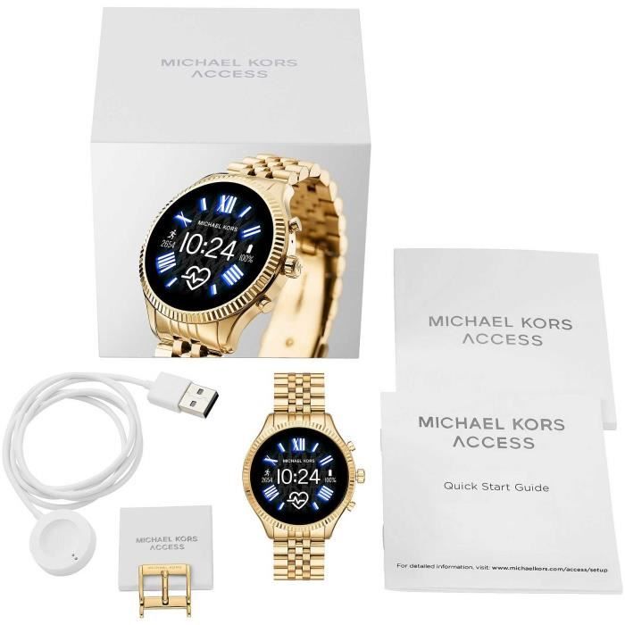 MICHAEL KORS ACCESS Montre Connectee Femme Acier Inoxydable Doree Lexington 2 MKT5078 dore Achat vente montre Femme Cdiscount
