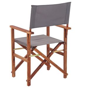 Lot De 4 Fauteuils Pliants En Bois Et Coton Beige - Style Metteur En Scène