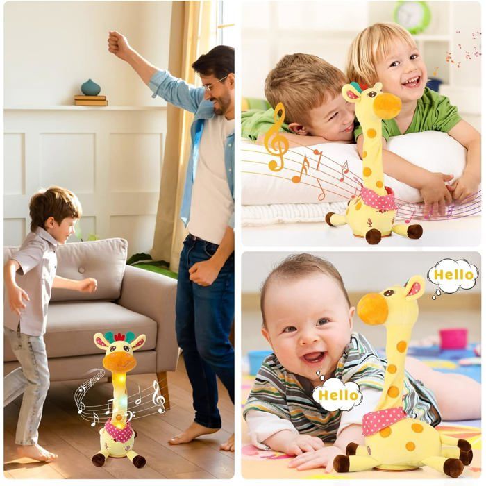 Girafe Dansante Bebe Dancing Girafe Musicale Chantante Et Dansante - Jouet Interactif Rechargeable Pour Enfants