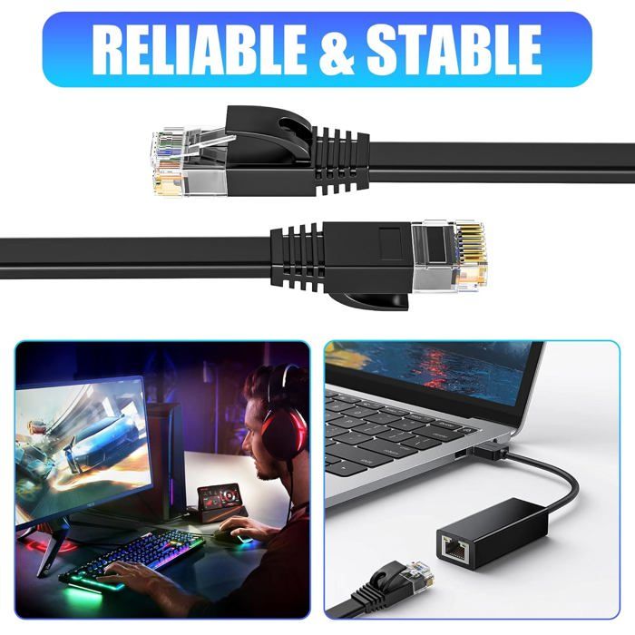 Cable 15M, Cat 6 Cable Rj45 15M Haute Vitesse Câble Réseau — free download
