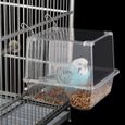 Accessoires de cage Mangeoire à oiseaux transparente, avec kit d'accessoires à vis, conteneur d'alimentation automatique pour-0