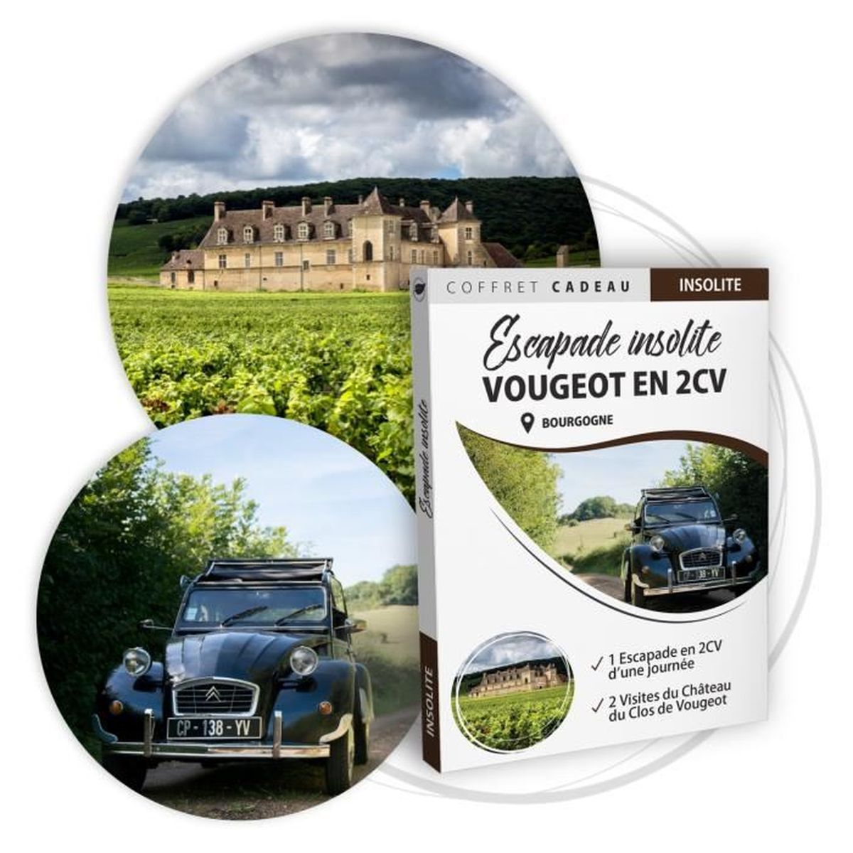 BOX CADEAU COUPLE INSOLITE � Escapade en 2CV & Visite du Clos