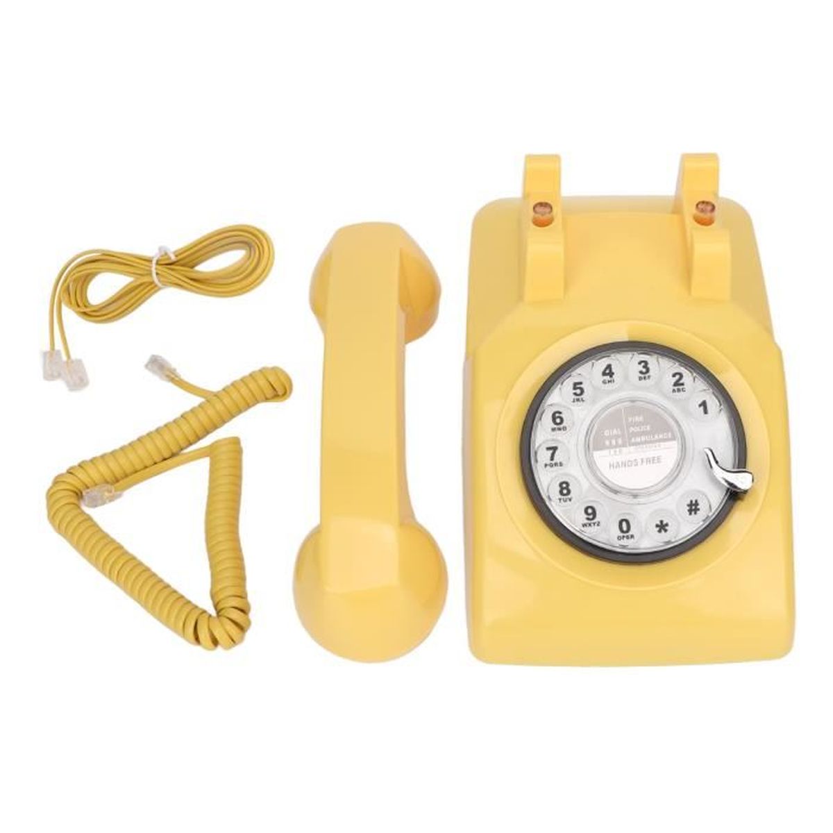 Téléphone Mural Rétro à Cadran Rotatif - Décoration Vintage Pour Café, Bar Ou Intérieur (24x16x50 Cm)