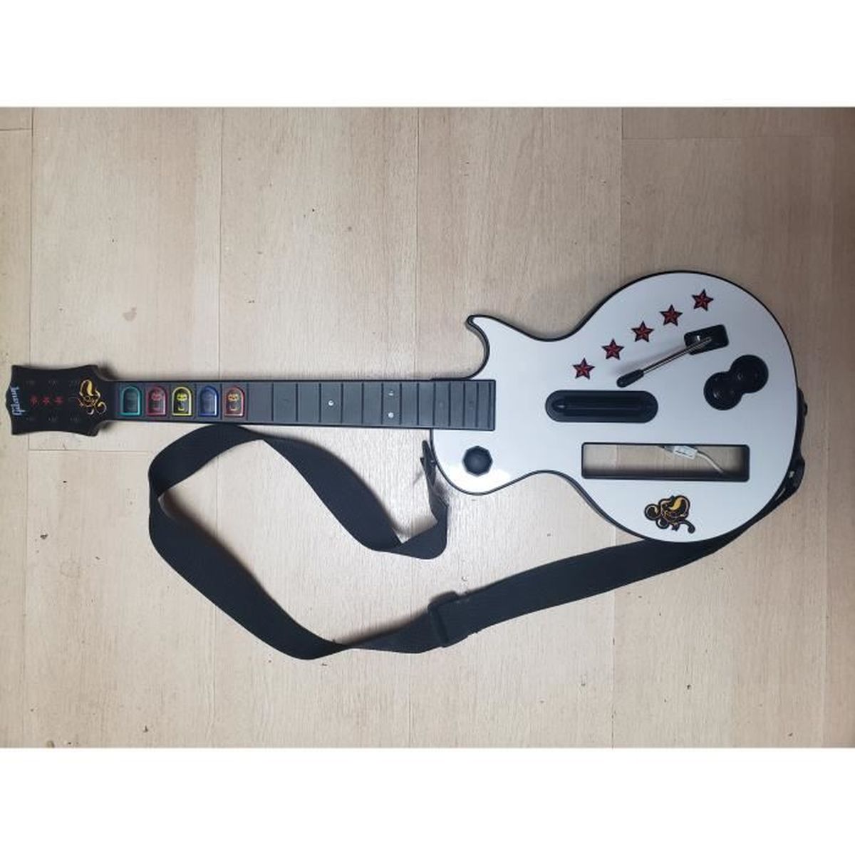GUITARE GIBSON SANS FIL GUITAR HERO WII CONSOLE JEU NINTENDO + SANGLE Cdiscount