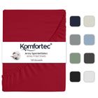 Komfortec Jersey Drap Housse 90x200 cm, 100% Coton, Rouge