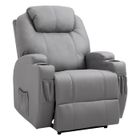 HOMCOM - Fauteuil de relaxation massant - Simili cuir - 82x97x110cm - Gris clair