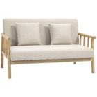 HOMCOM - Canapé 2 places - Lin (100% polyester) - 123x69x74cm - Beige