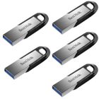 QUMOX Lot de 5 SANDISK Clé USB Ultra Flair 64Gb USB 3.0 Gris