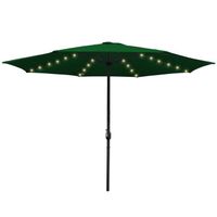 HENGDA Parasol avec éclairage solaire LED, parasol de jardin Ø 350 cm vert