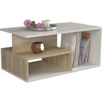 SIENNE - Table basse moderne - Table à café salon chambre bureau - Plateau : 90x51x1,6 - Hauteur : 43 cm - Design minimaliste