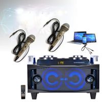 Pack Enceinte Karaoke Boost INBOX-200 USB / Bluetooth Tuner - 2 micros - Télecommande - Soirée - Anniversaire