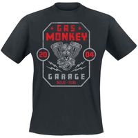 T-shirt Gas Monkey Garage Twin Engine pour homme - noir - coupe standard