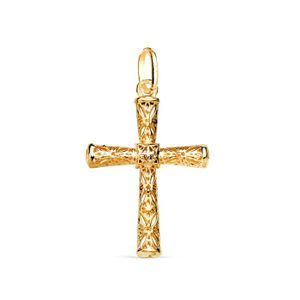 Pendentif Croix En Argent Plaqué Or 585/000 - Neuf Avec Étiquettes