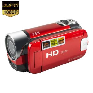 CAMÉSCOPE NUMÉRIQUE Rouge-Caméscope numérique professionnel Full HD, c