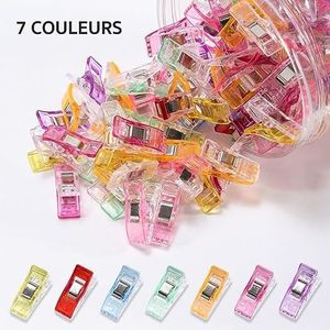100 Pièces de Tissu Pinces clips Multicolores Accessoires de Couture  Accessoires de Couture Pince Multi-Usages Machines à Coudre Outils pour  Coudre, quilting clips, Crochetage 