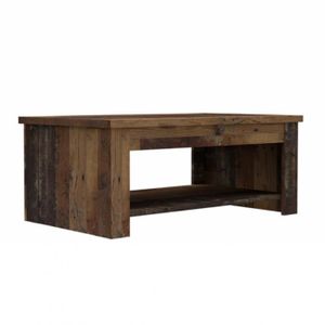 TABLE BASSE Table basse relevable effet bois rustique - BUCK -