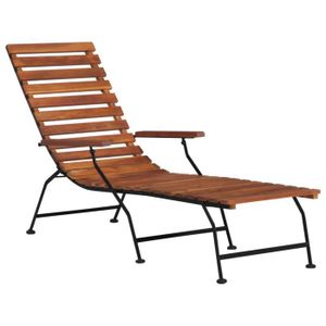CHAISE LONGUE Chaise de terrasse - Chaise de Repose Longue Chaise Longue Transat de Jardin 60 x 170 x 90 cm- d'extérieur Bois d'acacia solide