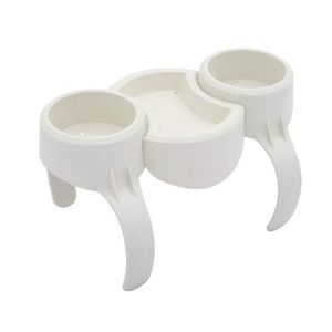 ENTRETIEN HAMMAM Bestway - Porte-gobelets pour spa gonflable, 2 emplacements pour verres et un plateau, blanc, 26,5 x 13,5 x 23 cm