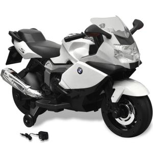 MOTO STAR SALE® Moto électrique enfant avec Roues Stabilisatrices, À partir de 3 Ans, BMW 283 Blanc 6 V, 106,8x50x65,7 cm(2269)