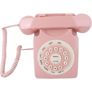 Téléphone fixe Téléphone Vintage Rose, téléphone Fixe rétro de St