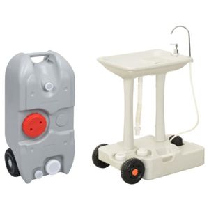 LAVE-MAIN Drfeify Support de lave-mains de camping et réservoir d'eau à roulettes TA188
