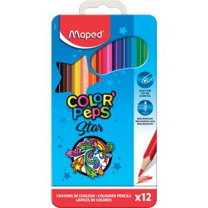 CRAYON DE COULEUR MAPED Boîte Métal de 12 Crayons de Couleur Color'p