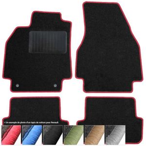 Tapis Antidérapant Pour Renault Clio 4 (2013-2018) - Lot De 10 Pièces En PVC, Couleur Rouge - 5