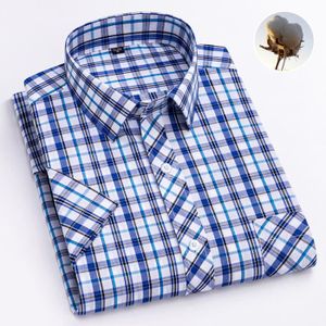Chemise Homme PJ Mark – 2XL – Carreaux Vert/bleu – Coton – Manches Courtes