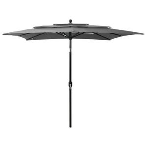 PARASOL ABB Parasol à 3 niveaux avec mât en aluminium Anth