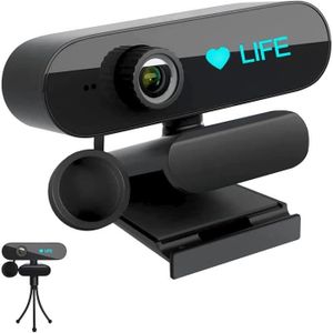 WEBCAM Webcam avec microphone et trépied, caméra 1080P av