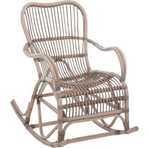 FAUTEUIL Fauteuil Rocking Chair en Rotin Grisé - TOUSMESMEU