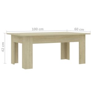 TABLE BASSE Table basse - VINGVO - Chêne sonoma - Bois - Panneaux de particules - Marron - 100x60x42 cm