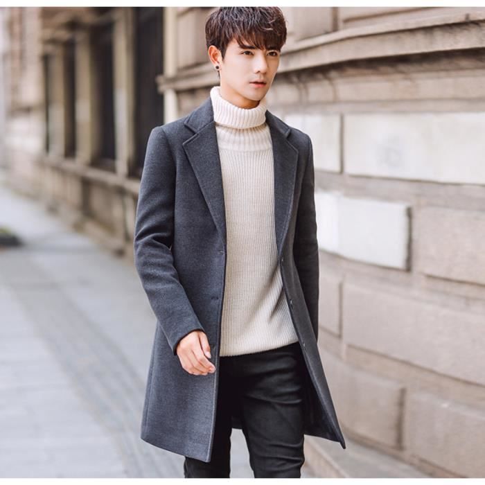manteau gris homme