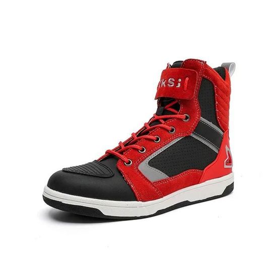 Bottes De Moto Homme En Cuir Microfibre – Antidérapantes, Respirantes, Légères, Pour La Route Et Le Quotidien - 7
