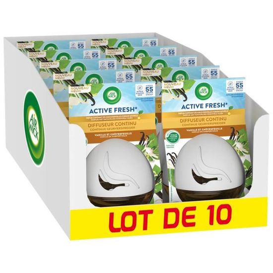 Lot de 10 Diffuseurs Continu Active Fresh Vanille Flacon de 75 ml ...