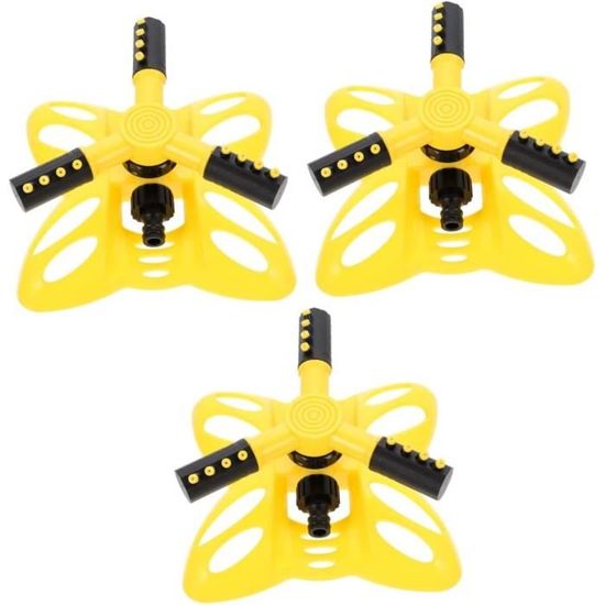 Lot De 3 Arroseurs De Jardin Rotatifs 360° - Réglage Angle 90°/180°/360° - Pour Pelouse, Potager, Fleurs - Installation Facile Sur Tuyau - 9