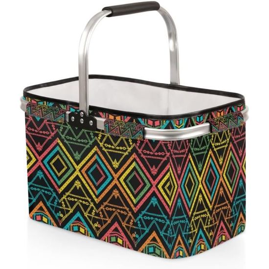 Panier En Osier Africain Tressé – 36x35x19 Cm, Pour Marché, Pique-nique, Rangement Fruits/légumes
