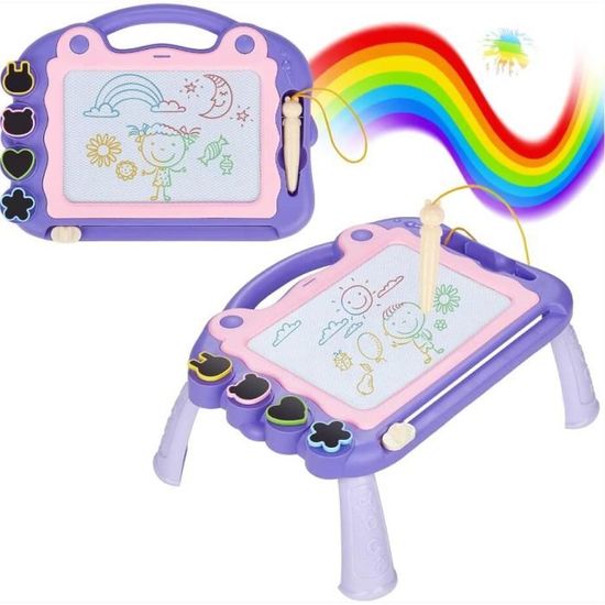 Tableau Lumineux LED 30x20 Cm Avec 6 Stylos Néons - Effaçable, Support Réglable - Alimentation USB - Pour Enfants, Bureau