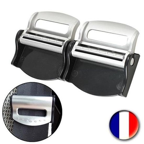 X 2 Clip Pince Bloque Ceinture De Sécurité Universel GRIS Blocage Auto Voiture