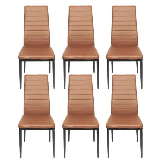 Chaises de Salle à manger (6 Pcs) Haut Dossier Confortable Similicuir