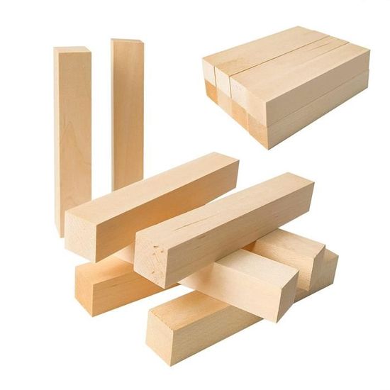 Blocs de sculpture sur bois de tilleul, ébauches d'artisanat