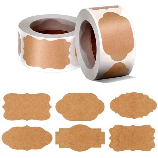 600 étiquettes Autocollantes Kraft Vintage - Imperméables, Pour Bocaux, Cadeaux Et Déco DIY